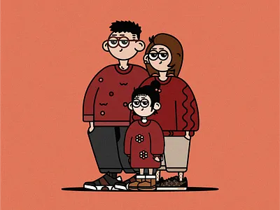 X兜er Family in Autumn - Illustration & Character Design adobe illustrator art cartoon character design cny colorful cool daily life design family flat fun graphic graphic design graphic designer illustration modern theme x兜er