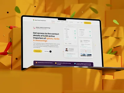 B2B SaaS Platform — Product page b2b design figma food foodtech landing landing page page product product page saas ui web web design webdesign website yellow