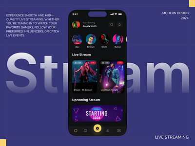 Live Streaming - Mobile App app app design clean design hr rumen ios live live app live streaming live streaming app minimal mobile mobile app social media social media app social network streaming streaming app ui video