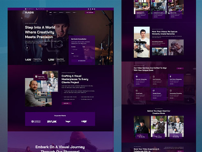 Videographer Agency Elementor Template Kit creative agency dark gradient dark agency dark gradient home homepage layout landing page pages pricing page service page videographer agency website agency dark website dark design website design dark