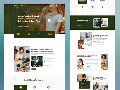 Personalized Nutrition & Health Wellness Elementor Template Kit about page about us green color green website header healthy healthy food hero hero section home homepage landing page design landing page layout landing page section personalized nutrition website pricing page pricing section service page service section wellness