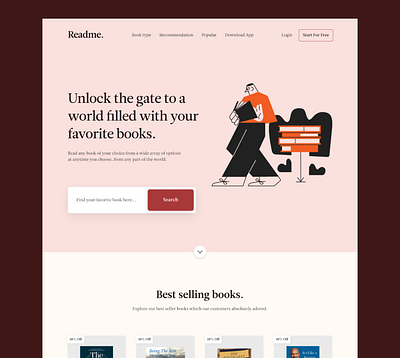 Bookstore landing page