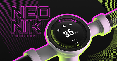 Neonik Concept 3d app bike colorful concept dashboard design display electric hmi instrument cluster interface motorcycle neon portable scooter ui ux