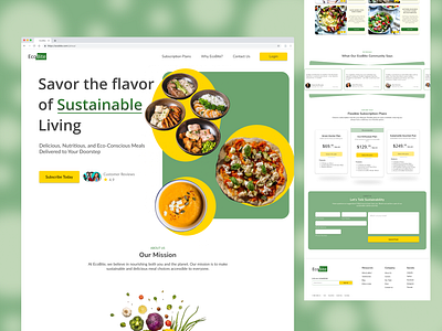 EcoBite - Food Subscription Service Landing Page Design branding design landing page logo ui ux web design website