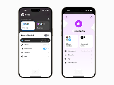 Saldo Finance: Budget App account app branding budget budget app crypto finance financial space illustration invest investment mobile product design profile settings space switch mode ui ux web