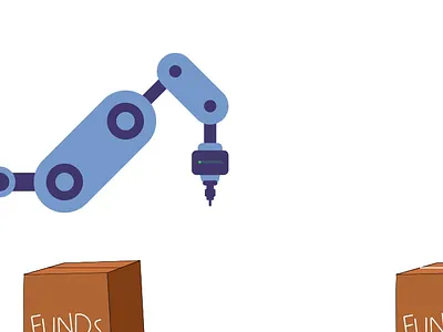 Surprise on the production line after effects animation automation box cat design factory funds hand illustration motion graphics pipeline production robot