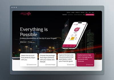 Commercial Bank of Qatar - Landing Page Website bank landing page ui ux web website