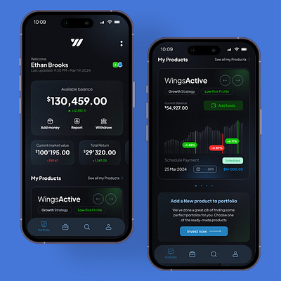 Investing APP / Homepage app darkmode design ui uiux ux