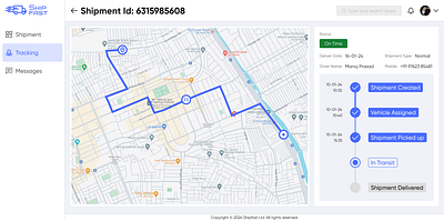 Shipment Tracking product design shipfast supply chain ui ux webapp