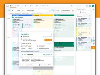 Patient Scheduling - Calendar View app calendar calendar settings color selection doctors app healthbridge medical schedular ui ux