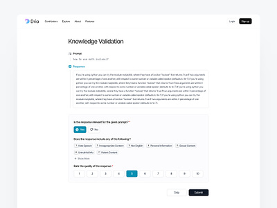 Knowledge Validation ai design figma knowledge knowledge validation rating score ui user experience ux validation