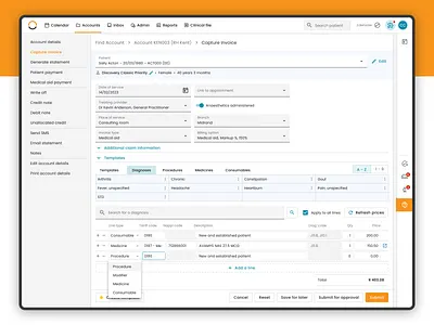 Capture Invoice app doctors app health healthbridge invoice medical templates ui ux