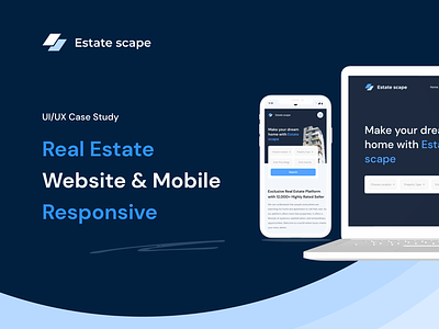 Real Estate Website Case Study buying selling case study estate scape landing page mock up property real estate ui user research website wireframe