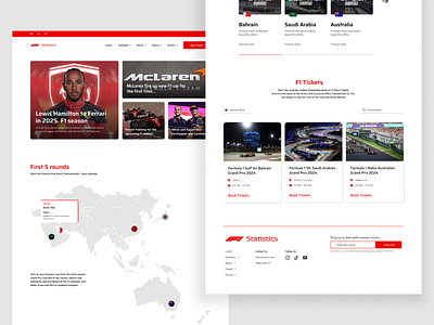 F1 Statistics - Landing Page app dashboard design f1 formula 1 graphic design landing landing page landinpage minimal ui ux web web design website