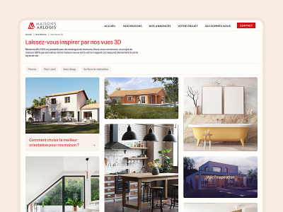Maisons ARLOGIS - Website bento constructor custom feed home house pinterest tailor made ui ux website