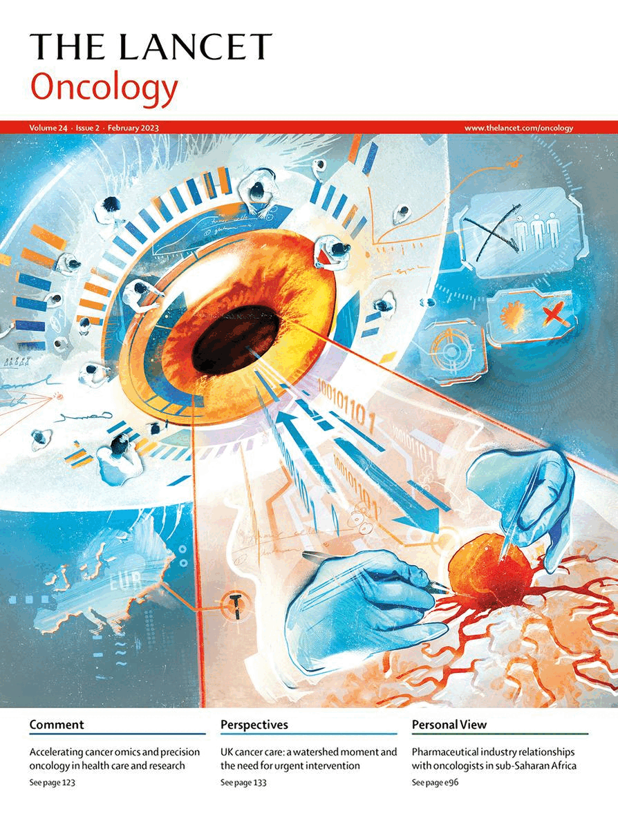 Lancet Oncology X Danny Allison cancer editorial magazine cover medical