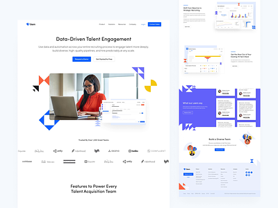 Gem — website ai ats automation clean colorful crm data design gem graphic design hire integration landing lp pipeline recruiting talent ui ux website