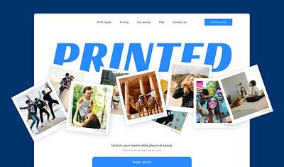 Landing page for printing services cta design landing landingpage photos print printing ui web