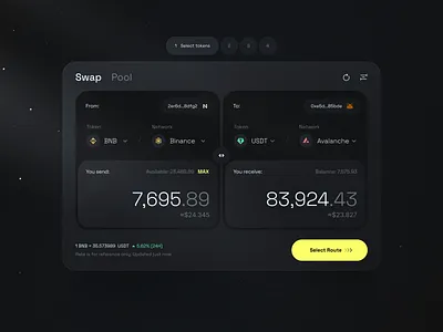 Crypto Swap/Bridge Dapp bridge crypto cryptocurr dapp dark mode defi design swap swapping trade ui ux web app web3