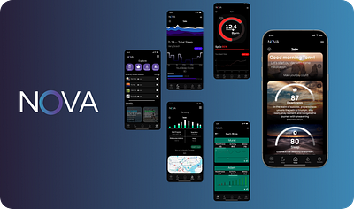 NOVA Ring App animation app design figma graphic design logo ui ux