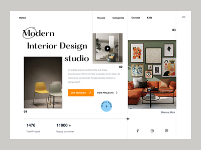 Interior design studio figma landing ui web webdesig