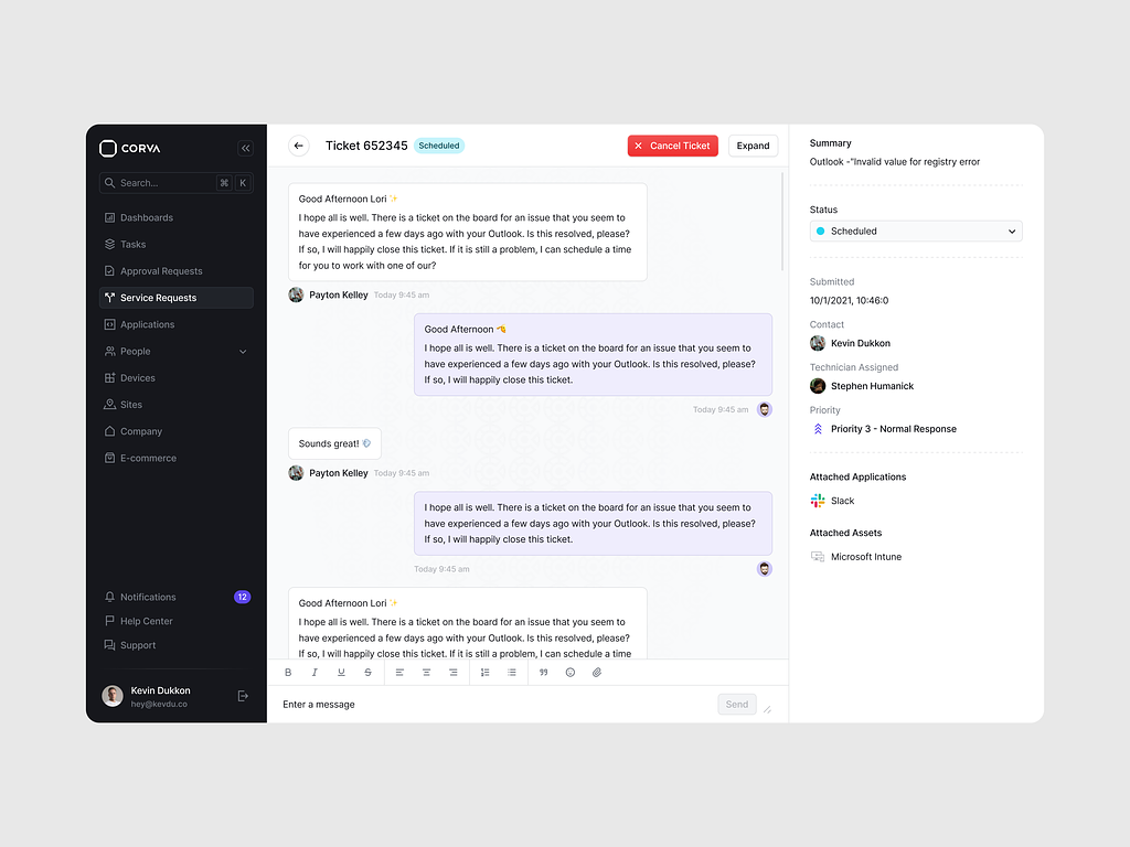 Service Request / Management by Kevin Dukkon on Dribbble