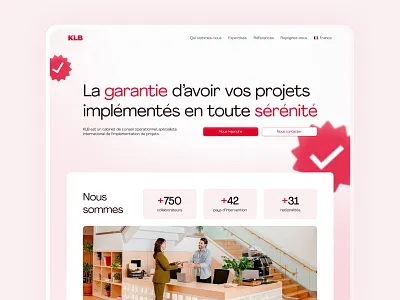 KLB - Homepage badge consulting finance herobanner homepage landingpage managment performance project supply chain trust ui ux