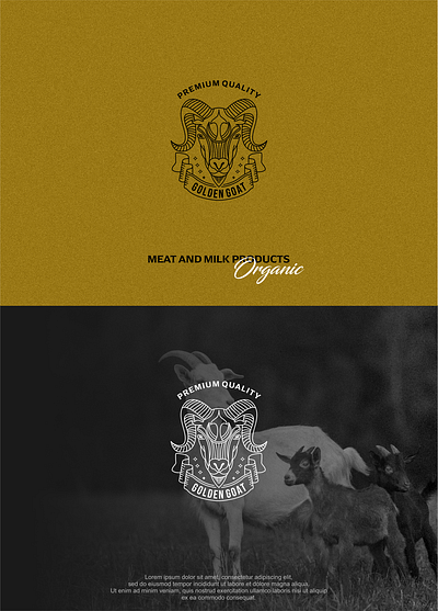Golden Goat aesthetic animal branding design farm goat gold graphic design illustration line logo monoline simple style