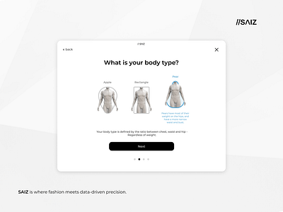 What is your body type? design desktop e commerce extension idea inspiration popular shop size size guide ui uiux design ux web design website design
