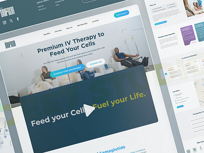 Landing Page Design for The Dripbar andrejthefreelancer dee7 studio design figma graphic design health and wellness illustration landing page landingpagedesign prototype ui uxui webdesign