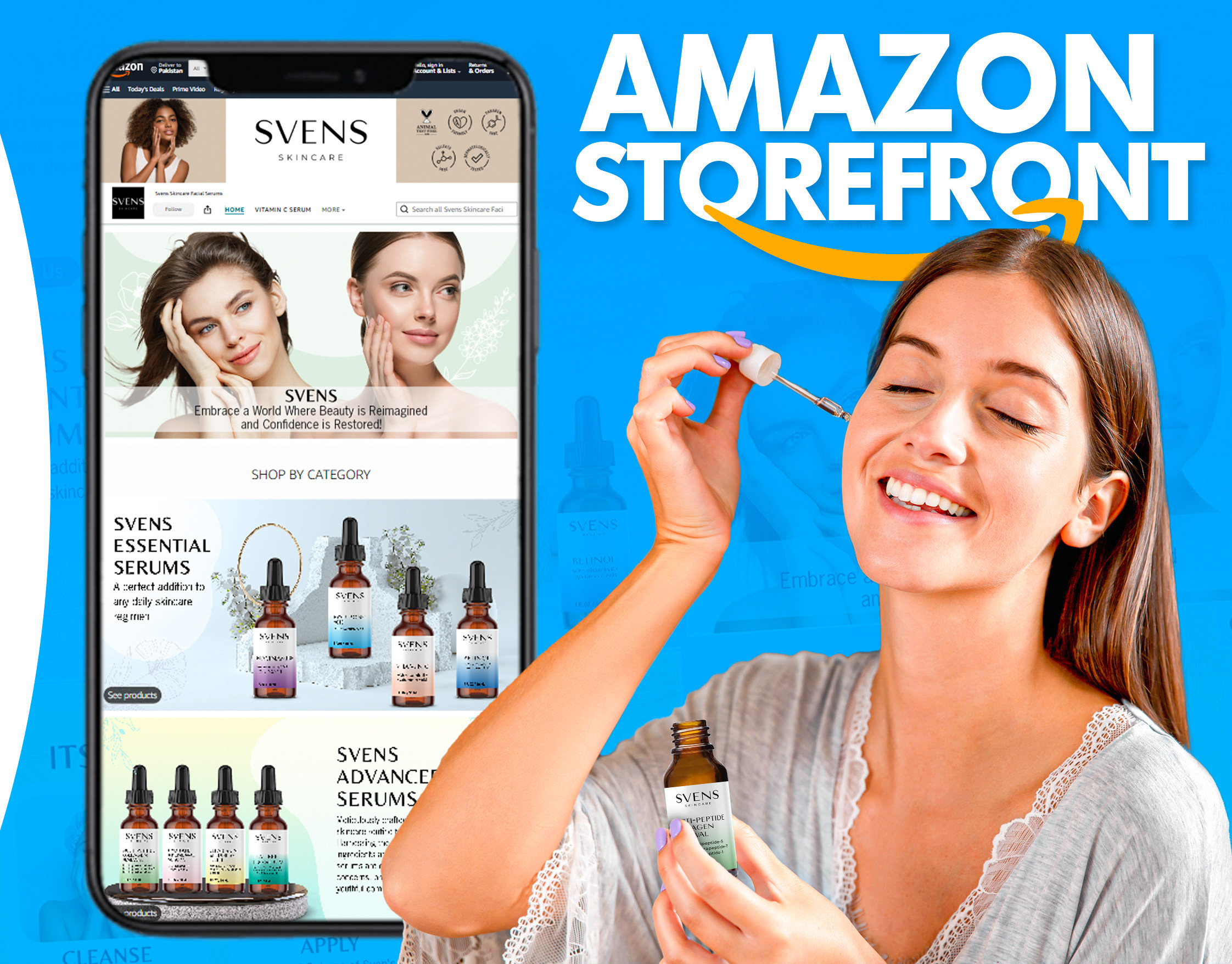 Amazon Storefront Design - Skincare Brand for Women amazon branding fashion graphic design graphicdesign makeup photoshop skincare women