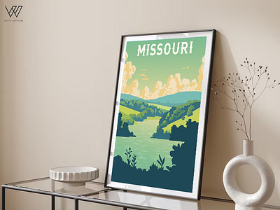 Missouri Retro Travel poster design art missouri poster retro retro poster travel poster travels vinterge vinteve poster