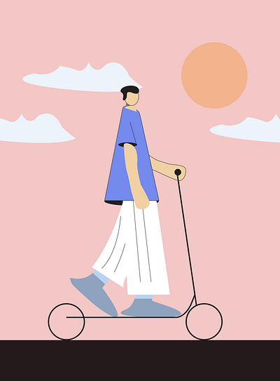 A man riding a bike illustration illustration