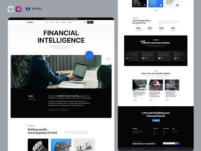 FundWise – Financial Consulting Elementor Template branding design elementor template graphic design ui web design