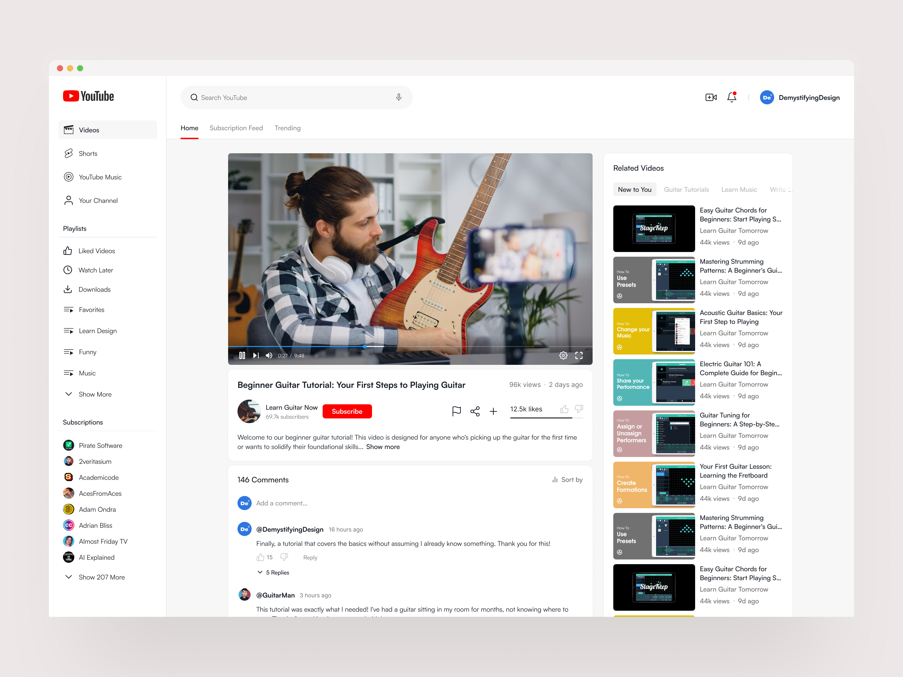 YouTube Redesign app design app ui product ui redesign ui ux