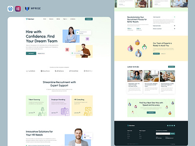 Talenteer – Human Resources & Recruitment Agency Elementor Templ branding design elementor template graphic design ui web design