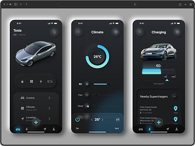 Tesla App UI Design app design figma mobiledesign productdesign ui uidesign ux visualdesign