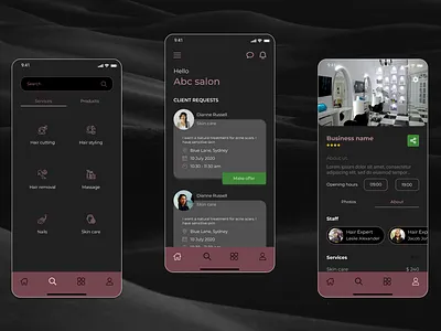 Hyperlocal B2C App Design for Salons app figma mobile app mobile app design ui uidesign uiux userinterface visual design