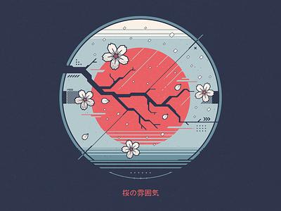 Cherry Blossom Tech design illustration japan art japanese t shirt tee vector vector tech