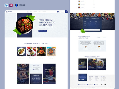 Seafare – Seafood Restaurant & Cafe Elementor Template branding design elementor template graphic design ui web design