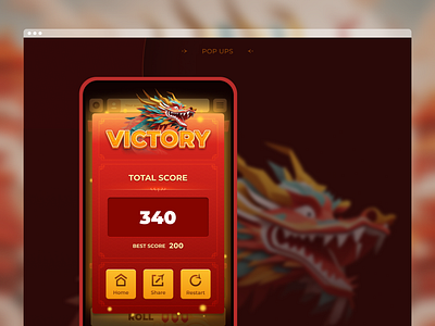 Yatzy | Casual Board game UI casual chinese dragon flat game gamedev gameui pop up popup red ui uidesign vector