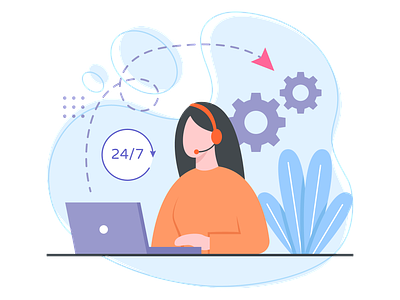 Customer Support 247 247 services customer customer service customer support design graphic design illustration online ui ux vector