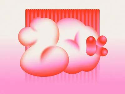 20K followers 💞 20k clouds figma followers gradient graphic design illustration k love pink red support sweet type design typography
