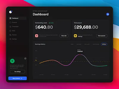 Author Dashboard for UI8 app branding business clean dark mode dark theme dashboard marketplace minimal product design ui ui design ui8 ux ux design web web app web design web designer