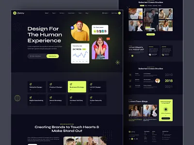Agency Website Landing Page Design agency website clean ui dark design agency ecommerce header exploration landing page design landingpage minimal mobile app portfolio product design theme ui ui ux designer user experience user interface ux website website design