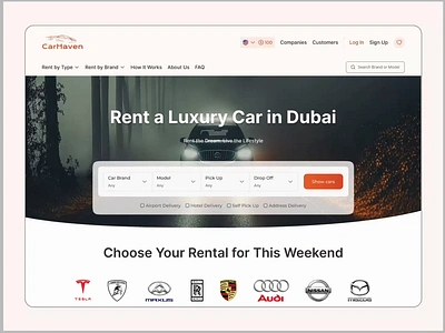 CarHaven Website: Landing Page UIUX Design animation animationforwebdesign carhavenanimation creativelandingpage design landingpagedesign rentacaronline rentacarwebsite rentalcarwebsite ui ui design ux web design webdesign webdesigninspiration website