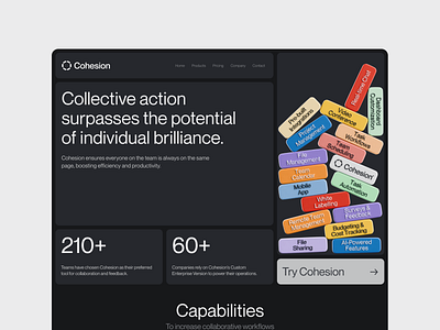 Cohesion® — Identity Design 3d 3dillustration animation branding collaboration collabtool design graphic design illustration logo logo design logomark optimize ui vector web design website workflow