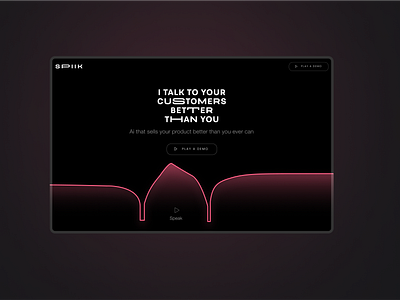 Spik, wave concept ai artificial intelligence audio customer interaction dark theme design soft gradient ui user interface design wave
