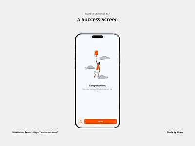 Daily UI Challenge #27 design flat ui illustration mobileui quest success success screen ui uichallenge ux uxdesigner