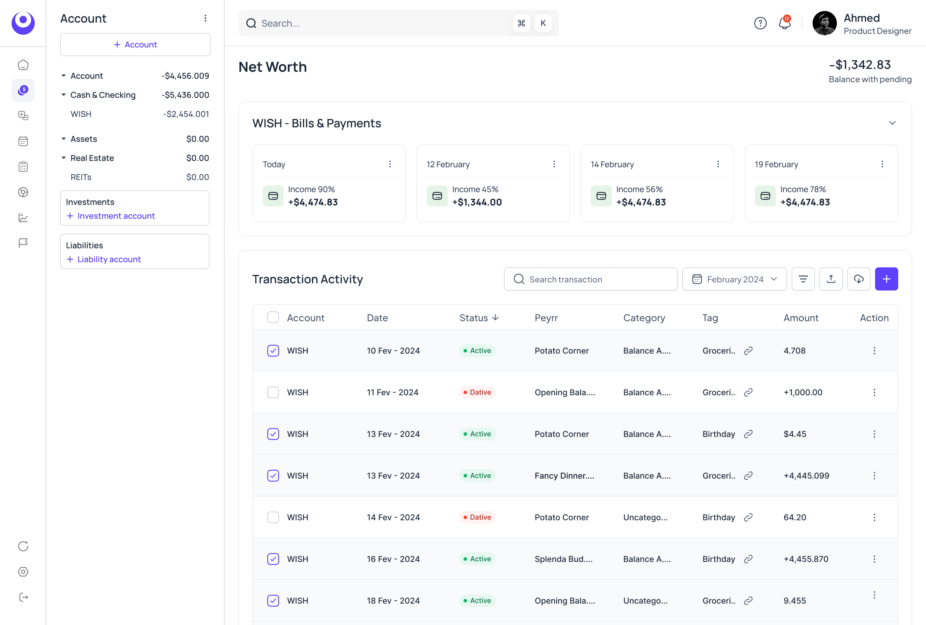 Transactions Webapp UI 💫 by Ahmed Tamjid on Dribbble